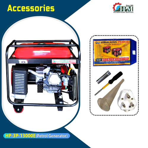 10 KVA Portable Generator - 3 Phase, Model HP-3P-13000E, Petrol Run, Recoil & Self Start